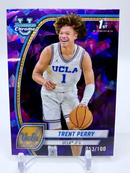 Trent Perry 2024-25 Bowman University Chrome Sapphire #67 Purple /100 Bowman 1st
