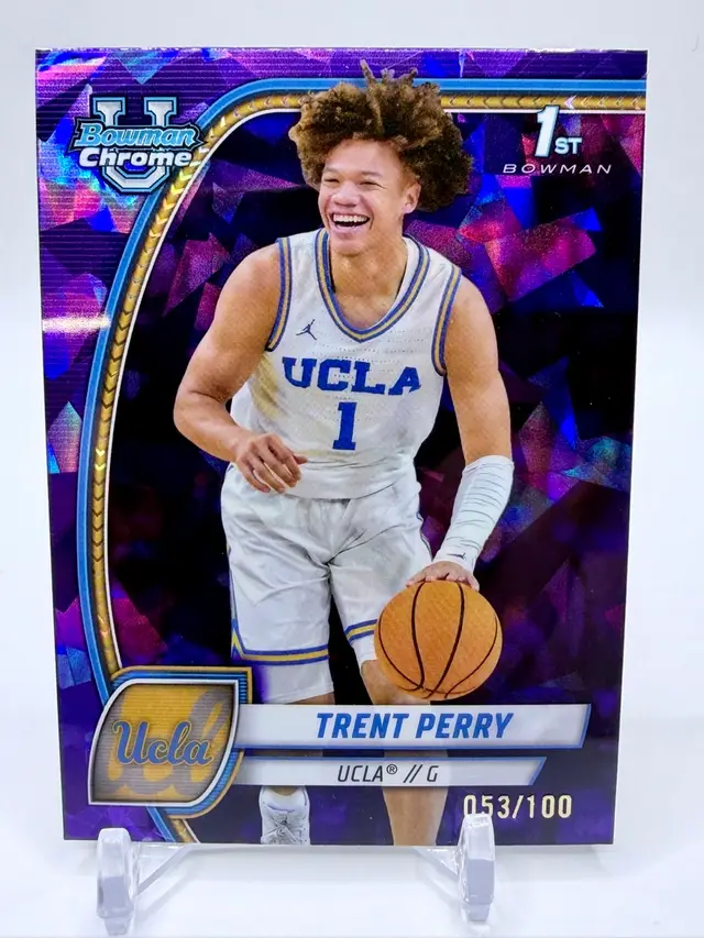 Trent Perry 2024-25 Bowman University Chrome Sapphire #67 Purple /100 Bowman 1st