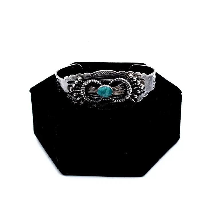 Sterling Silver Turquoise Fred Harvey ERA cuff bracelet 24.4g