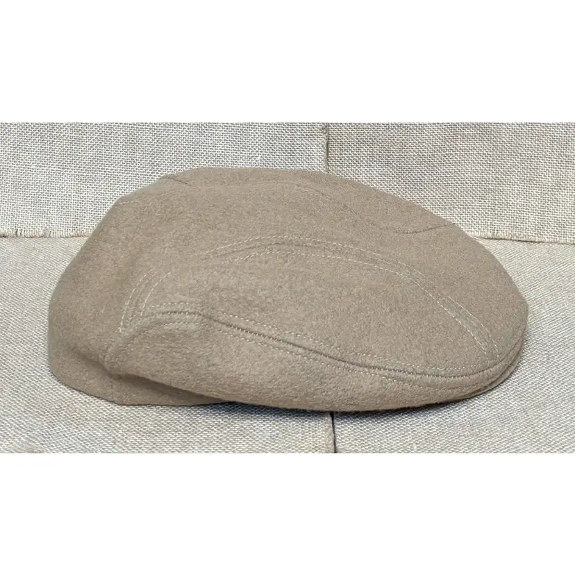 Vintage Amalgamated Clothing Tan Newsboy Hat Size XL Driver Cabbie Cap Hipster