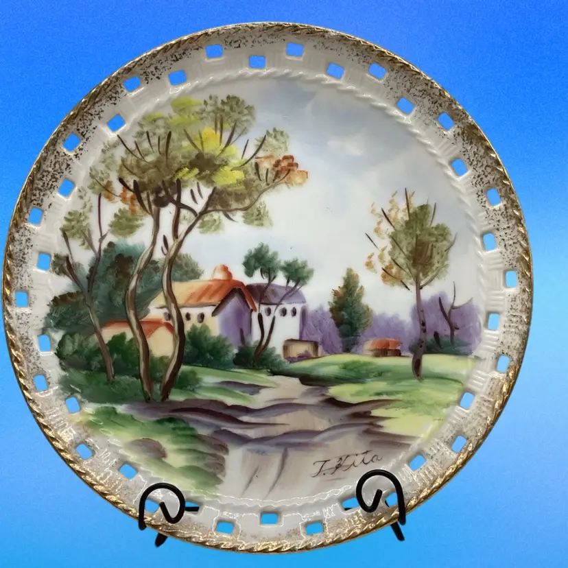 T. Kita Japenese Vintage Hand-Painted Plate