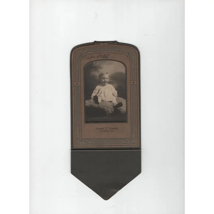 Antique Photo Young Child Studio Pose 4 x 6 Black And White