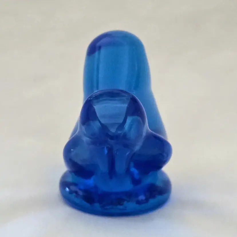 Art Glass Blue Bird of Happiness Figurine LEO WARD Signed & Dated 1992 Vintage