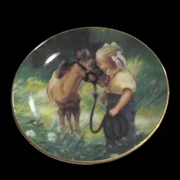 Country Friends Miniature Plate Girl & Pony
