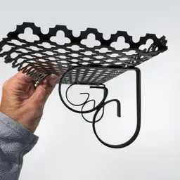 Vintage Pierced Metal- Lattice- Wall Shelf- 14” Long- Heart Shaped Brackets