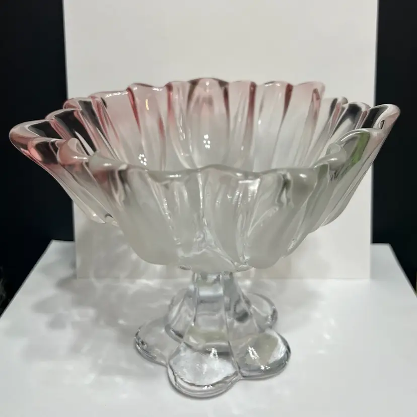 MARKDOWN! Mikasa Tulips Pink Footed Bowl ~7x5.5"