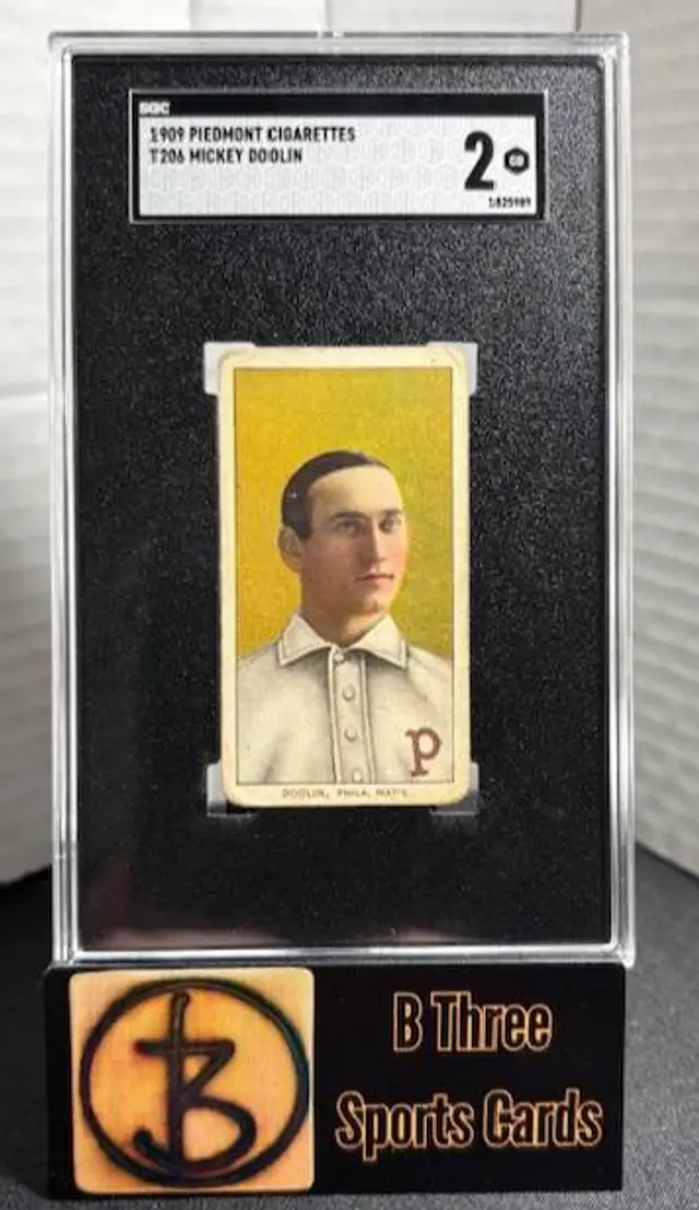 MICKEY DOOLIN T206 1909 Piedmont Cigarettes SGC 2 GD Philadelphia A1342