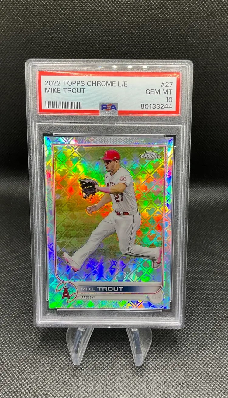 MIKE TROUT 2022 Topps Chrome Logofractor PSA 10- Los Angeles Angels