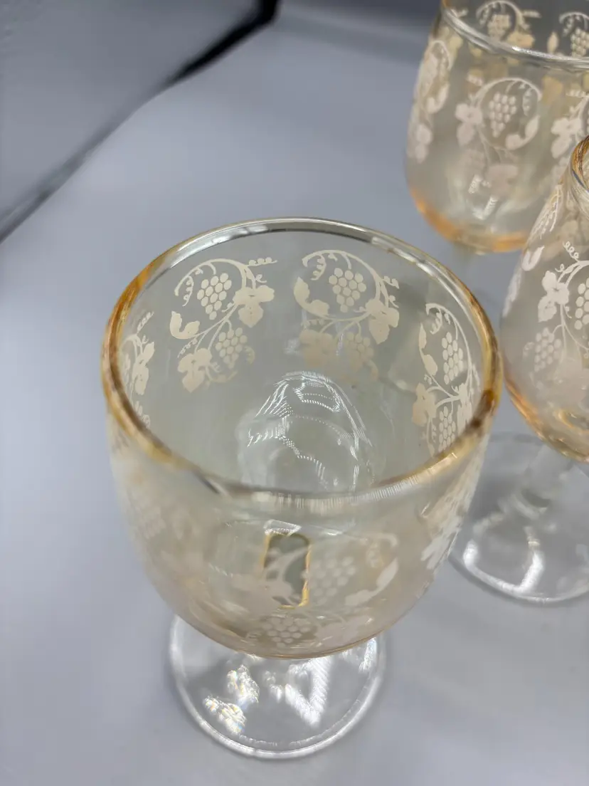 West Virginia glass luster wine glasses set of 6