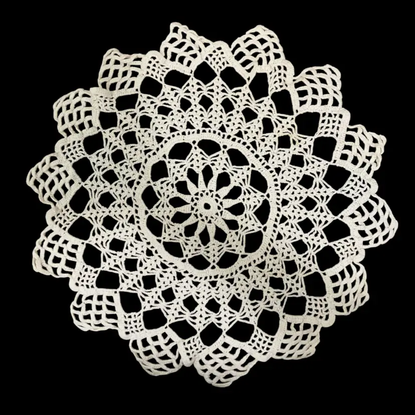 Ivory Large Doily.2 - 14.75” Dia