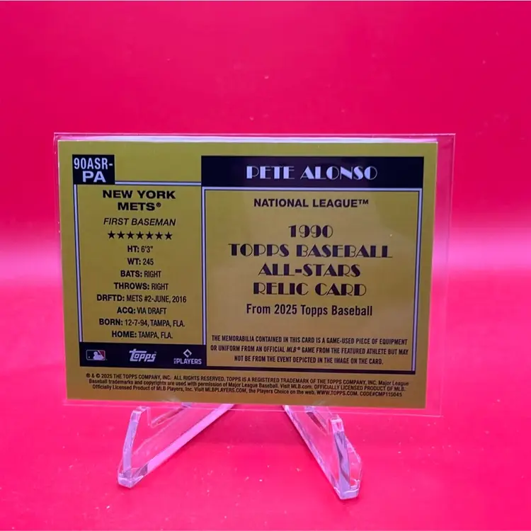 Pete Alonso 2025 Topps Series 2 All-Stars Relic New York Mets