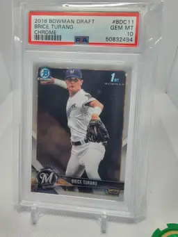 Brice Turang - 2018 Bowman Draft Chrome   PSA 10 - Milwaukee BREWERS
