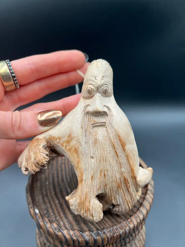 Carved Grumpy Grandpa
In Burl Wood - Hanging