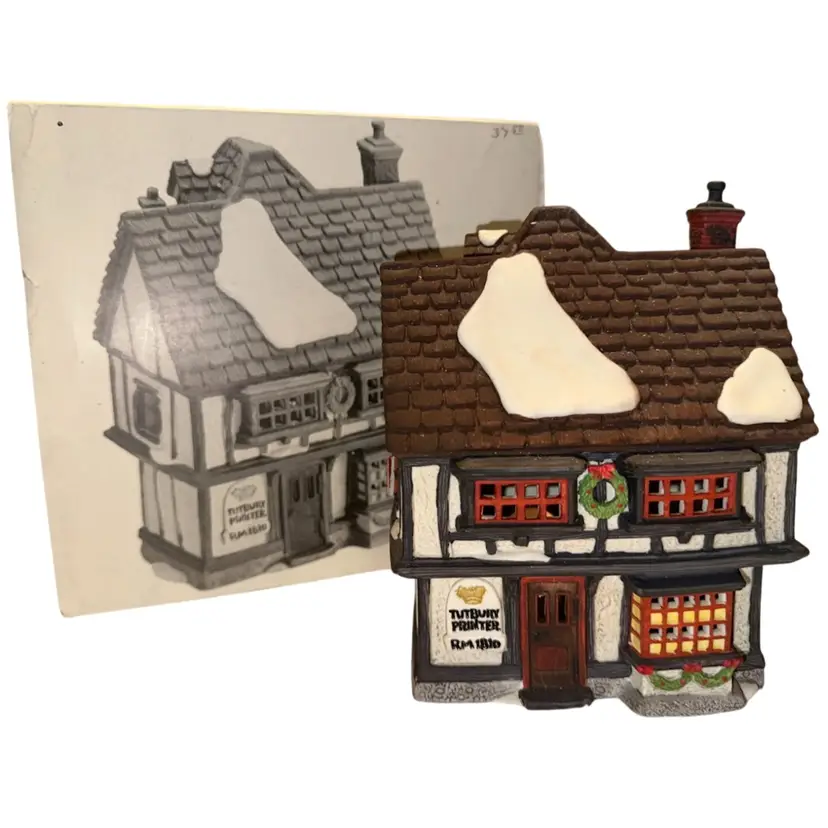 1990 Dept. 56 Dickens Village Series “Tutbury Printer” House - Needs Light Cord