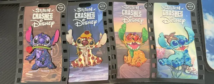 Disney Stitch Crashes 1-12 Jumbo Pin Full Set Of 12 Limited Release