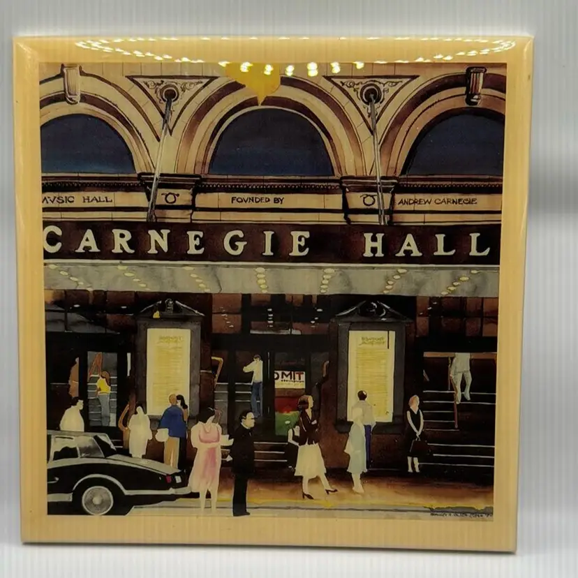 Carnegie Hall 1989 NYC Jazz Fest Ceramic Tile Painting