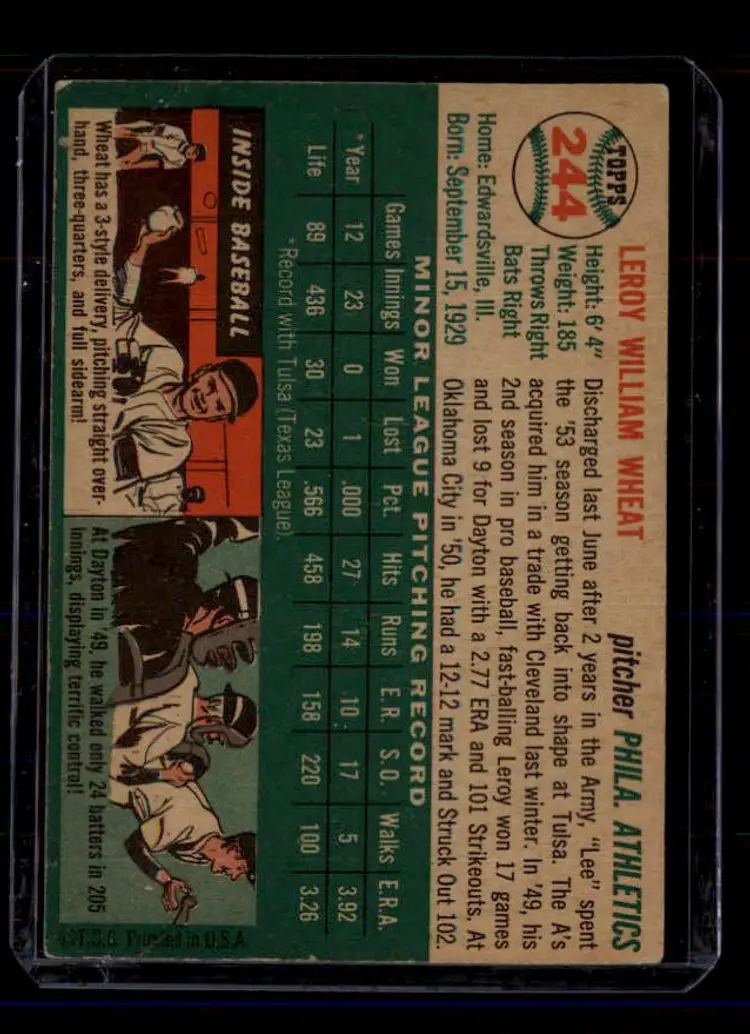 1954 Topps #244 Leroy Wheat - (pk-tl1) - Philadelphia Athletics