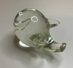 #01 Clear Paperweight Pig, 4” long and 2” high. No chips or cracks. Some bubbles inside