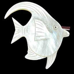 Mother of Pearl Fish Brooch.  2-1/4” tall x 2" long.