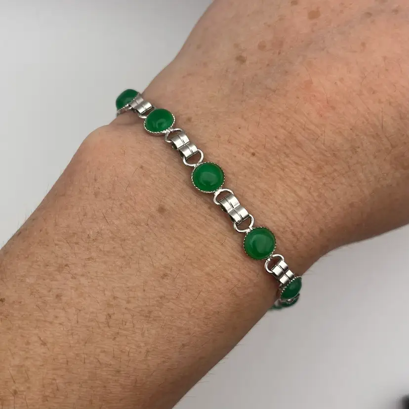 Green STONE Bracelet - 7”