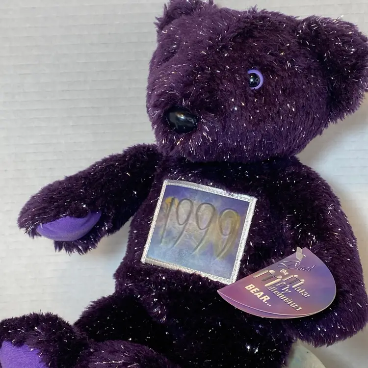 Y2K Vintage 1999 2000 Dazl The Make My Millennium Bear Plush Stuffed Animal 15"