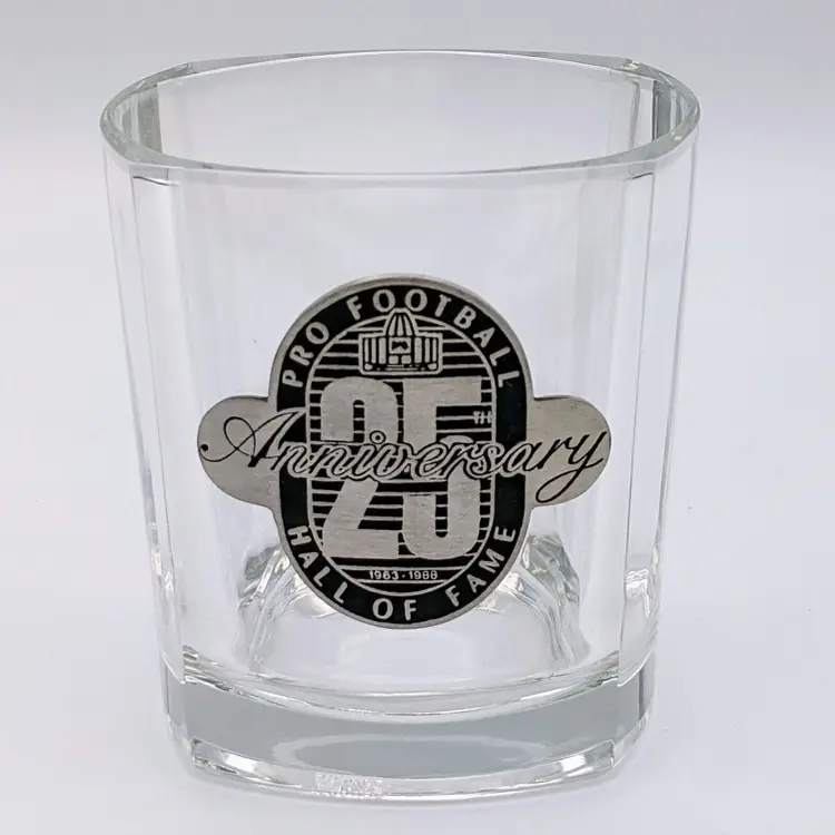 NFL Pro Football Hall Of Fame 25th Anniversary Vintage Highball Glass 1963-1988