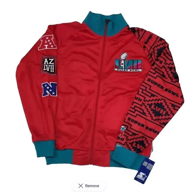 Super Bowl LVII Starter x MSX by Michael Strahan Varsity Full-Snap Jacket XL