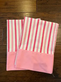 Pink & White Striped Standard Pillowcase Set Made In The USA Springmaid