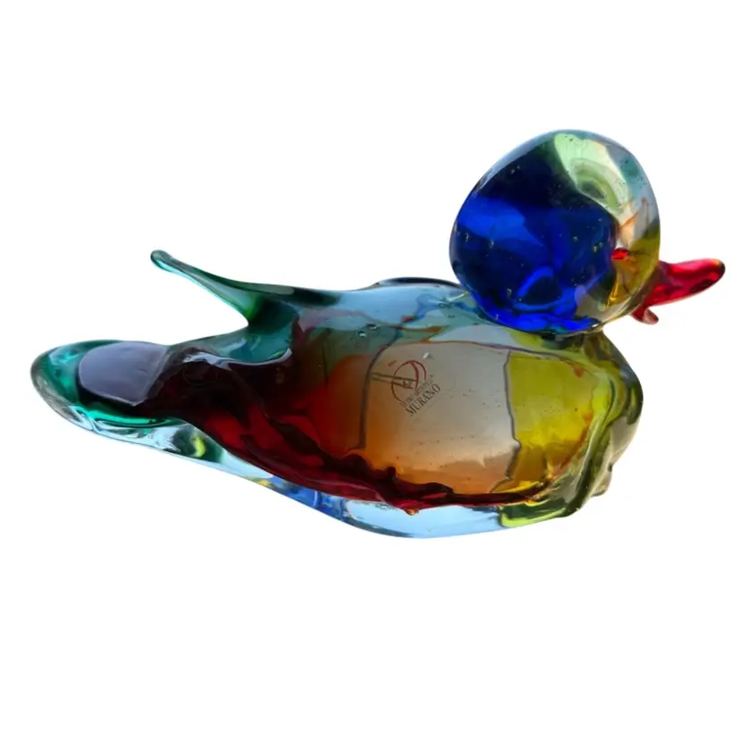Vetro Artistico Murano Glass Duck 8” X 4.5”
