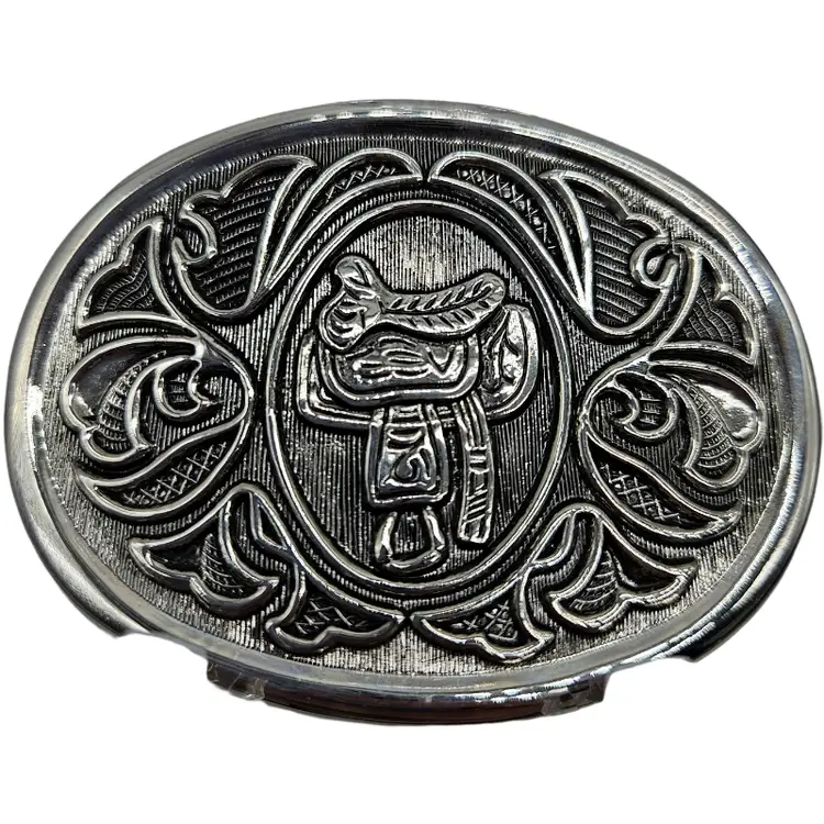 vintage Avon silver-toned horse saddle belt buckle