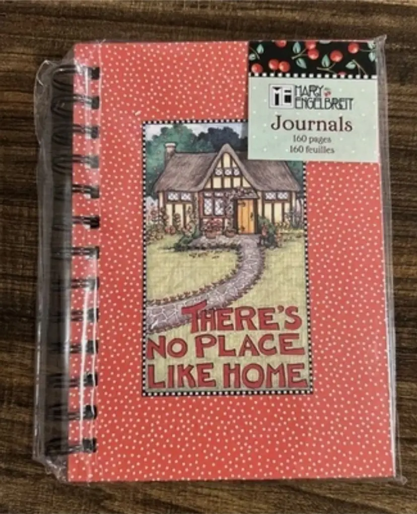 Mary Engelbreit Spiral Journal Notebook “There’s No Place Like Home” Cottage Artwork 160 Pages NIP