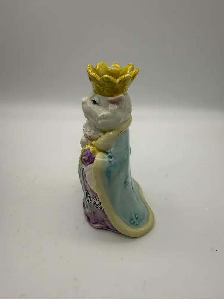 Vintage Fitz And Floyd Reigning Cats & Dogs - Queen Marie de Meow - Vase, Candle Holder, Whimsy Cat