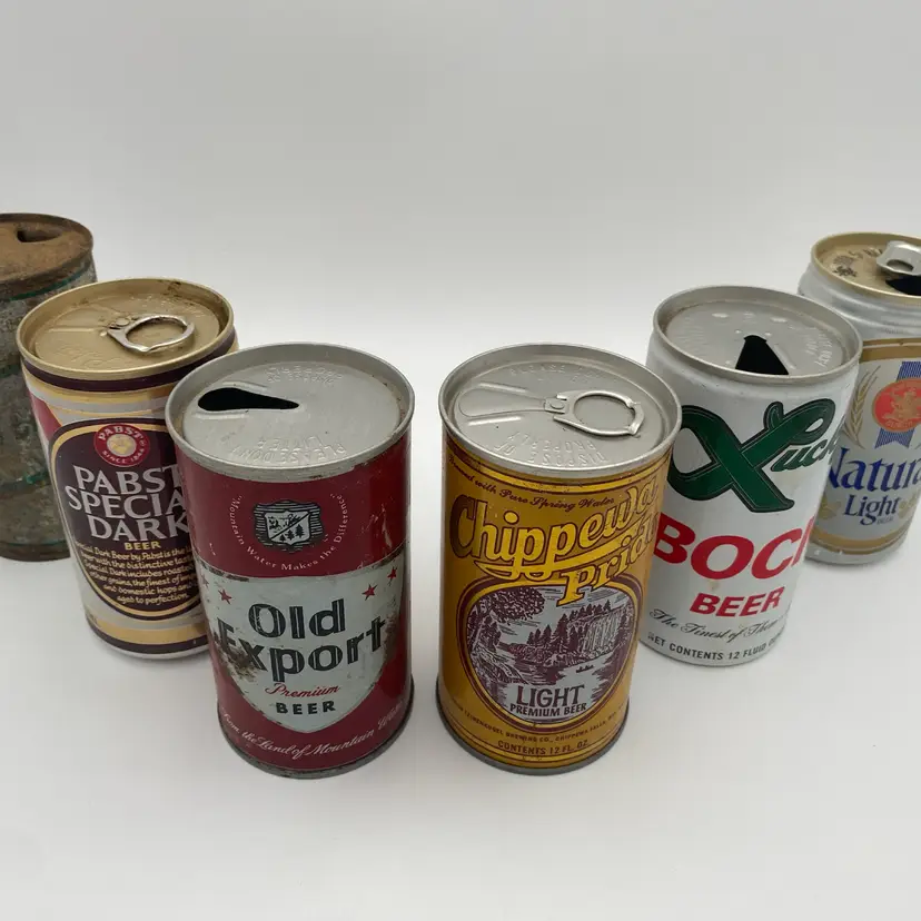 Collectible Beer Can Bundle - Vintage Mixed Brand Six Pack #6