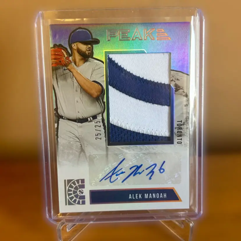 ALEX MANOAH 2022 CAPSTONE PEAK PATCH AUTO /25 TORONTO BLUE JAYS