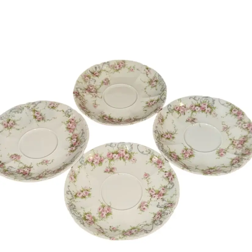 Theodore Haviland Limoges France Porcelain Set Of 4 Saucers 4.75”