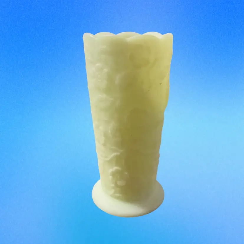 Fenton Burmese Yellow Satin Custard Flower Vase