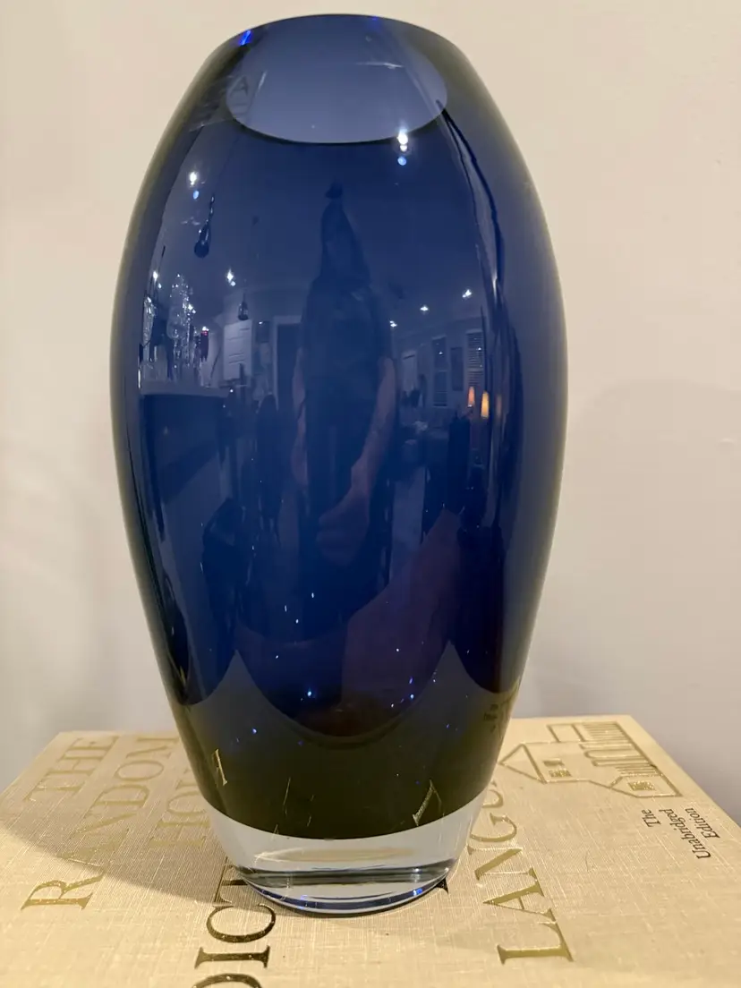LSA International Cobalt Blue Mouth-Blown Glass Vase