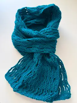 Dark Teal Crochet Scarf