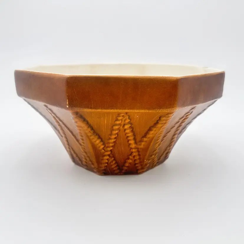 Haeger Planter Bowl Brown #834 Octagon 8.25" x 4.25"