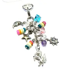 Unicorn Rainbow Phone Charm Repurposed Jewelry Made By Me 2.5”