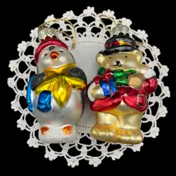 Vintage Thomas Pacconi Set of 2 Christmas Ornaments 2002   3” - 3.5” tall