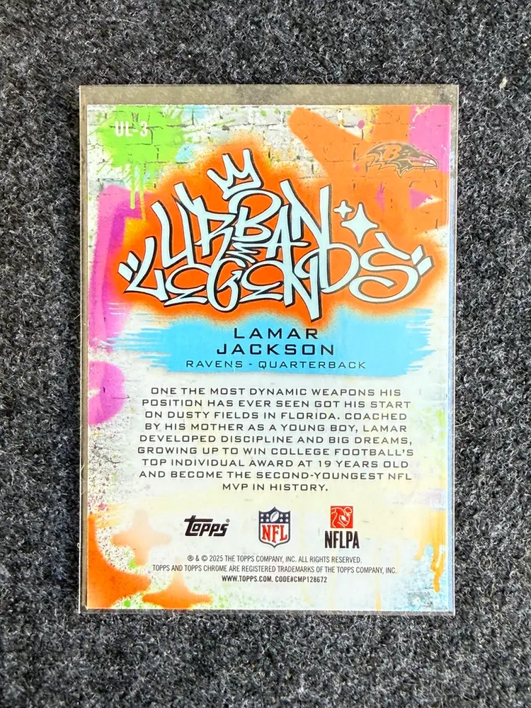 Lamar Jackson 2025 Topps Chrome Urban Legends Case Hit SP