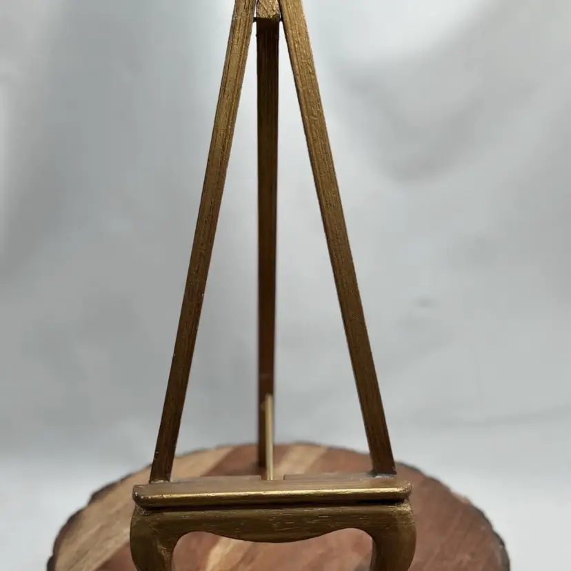 Vintage Gold Gilt Wooden Display Easel 14” Display