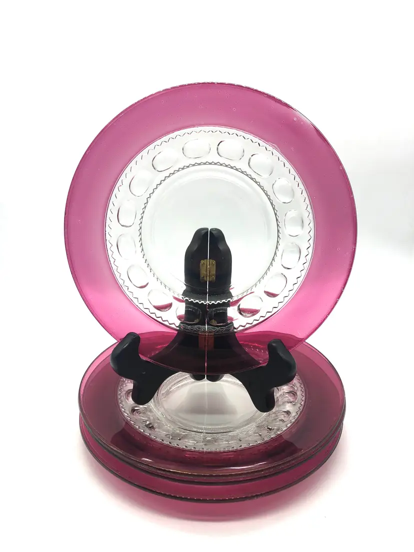 Four Gorgeous Vintage Tiffin Franciscan Kings Crown Dessert Lunch Salad Plates