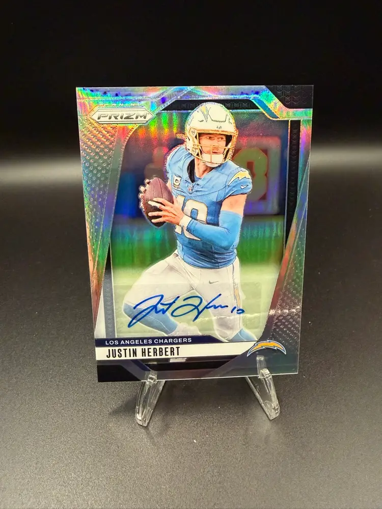 Justin Herbert 2024 Panini Prizm #157 Silver Prizm Autograph Auto