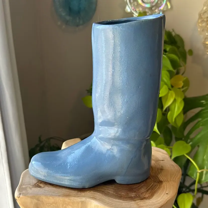 Vintage 8.25” Studio Pottery Boot Vase