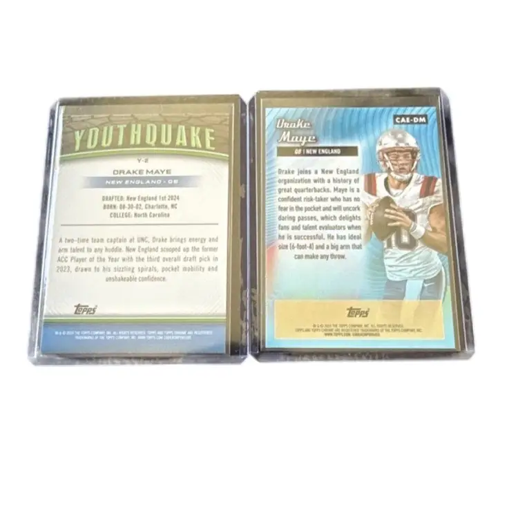 2024 Topps Chrome Drake Maye Rookie Pink Refractor Youthquake/All-Etch Cards! New England Patriots