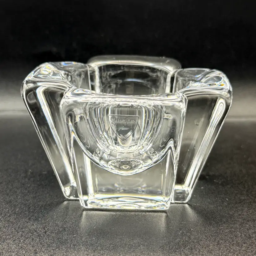 Vintage Orrefors Crystal Votive Candle Holder~Sweden