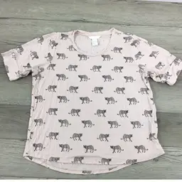 H&M Light Pink Cheetah Top Size Med