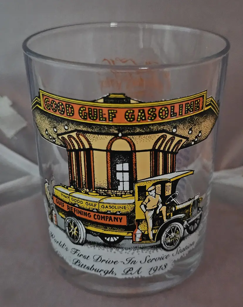 Gulf Oil Collector’s Series - World's 1st Drive in Service Station -Glassware